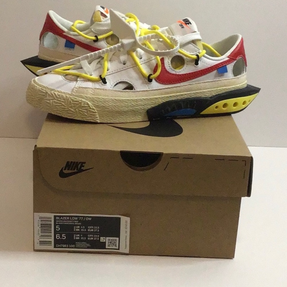 ✨Off White X Blazer Low White University Red Size 6.5 women’s BRAND NEW NWT✨